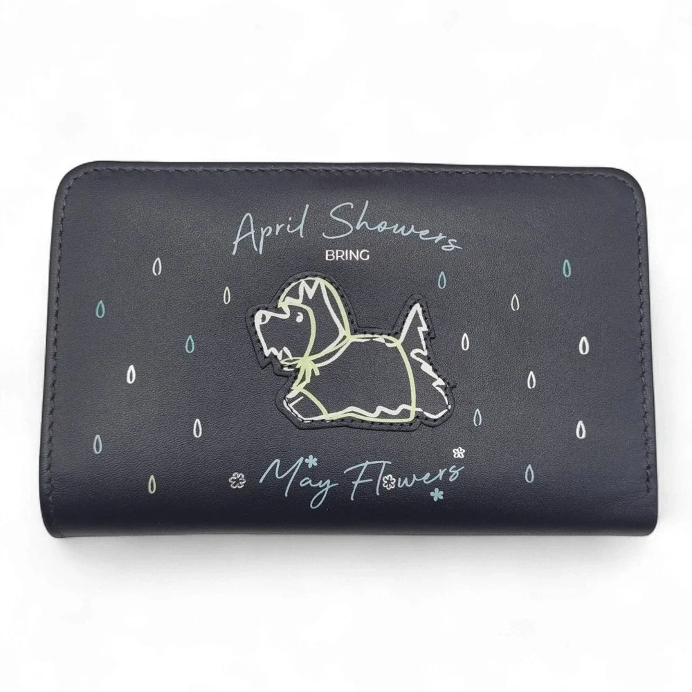 Radley April Showers Medium Bifold Wallet – Ink Leather‎ 5.5x3.5 for Women